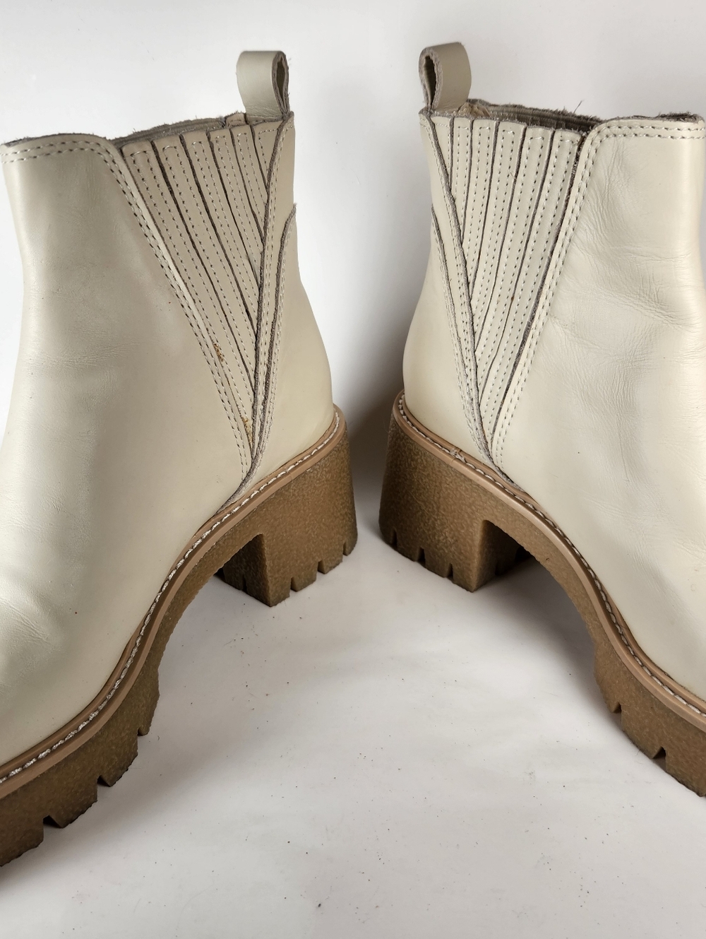 DOLCE VITA Women's Harte H2O Boot Size 8 Ivory Leather Shoe - Picture 5 of 10